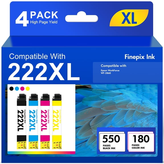222XL Ink Cartridges for Epson 222 Ink Cartridges for Epson 222 Printer Ink ( Black Cyan Magenta Yellow)