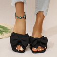 thumbnail image 2 of Agkizg Womens Indoor Outdoor Slides, Beach Walking Sandals, Squares Toe Flat Slide Sandals Bow Decorative Casual Indoor Outdoor Summer Daily Slippers, 2 of 7