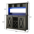 thumbnail image 7 of ANPOO 47"W Farmhouse Coffee Bar Cabinet Wine Rack and Storage, Tall Wine Bar Cabinet with 3 Tier Storage Hutch, Buffet Cabinet with LED Light and Glass Racks for Kitchen Dining Room, 7 of 7