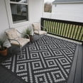 thumbnail image 6 of DEORAB Outdoor Rugs 6'x9' Waterproof Plastic Patio Mat Reversible Black & Gray Non-Slip Geometric Design for Camping, RV, Balcony, Porch, Picnic, 6 of 8