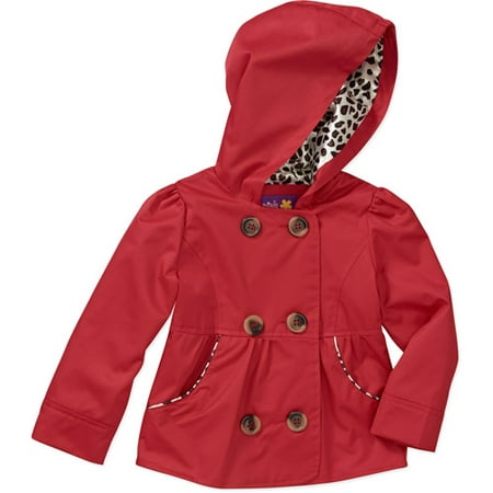 Pink Platinum - Baby Girls' Pea Coat with Animal Printed Hood - Walmart.com