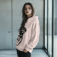 thumbnail image 2 of SCRAWLGOD Dog Print Hoodies for Women Pullover Graphic Sweaters for Women Trendy Leisure Hooded Sweatshirt Women Plus Size XL Crew Neck Ladies Hoodie Sweaters for Running, 2 of 7