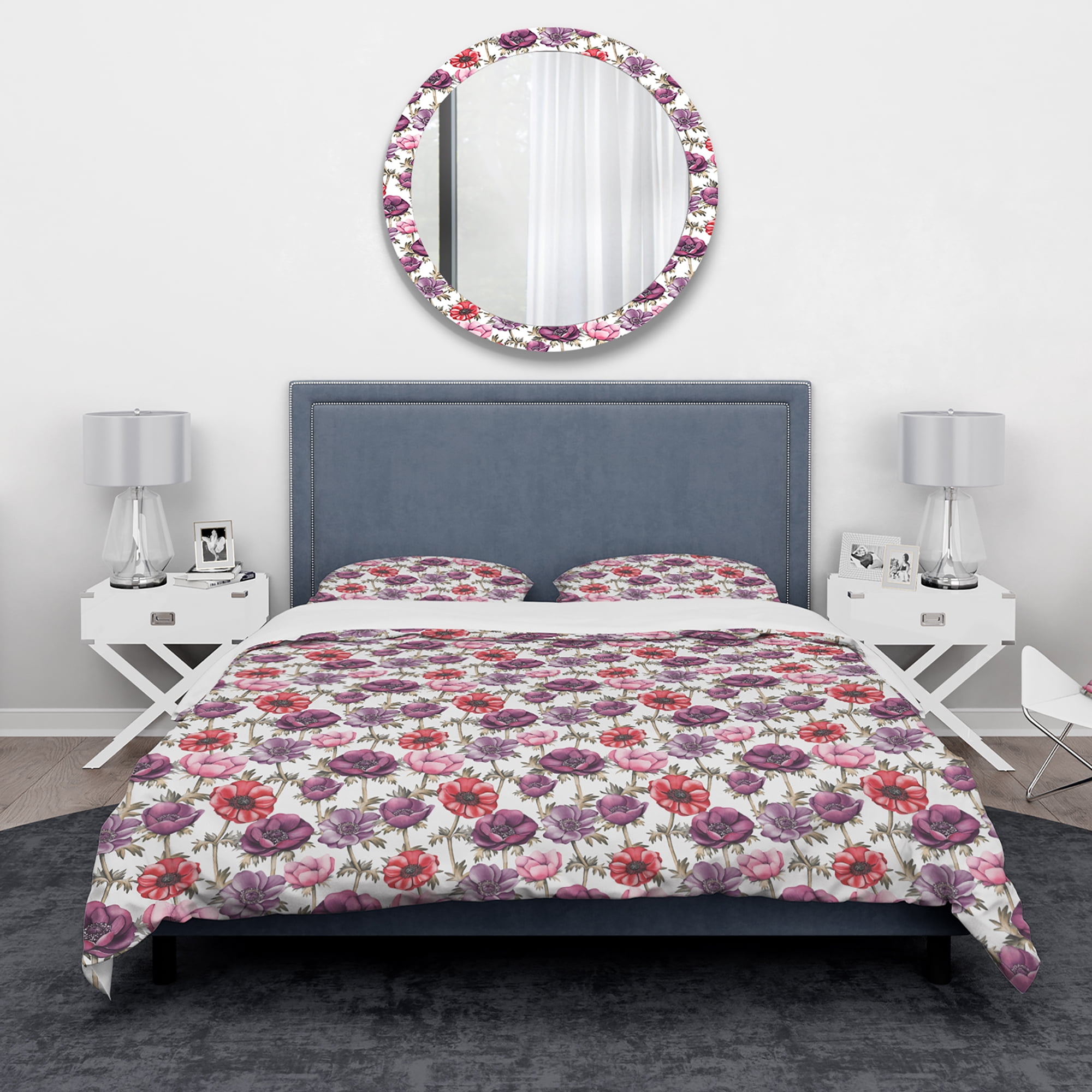 Designart 'Colorful Abstract Floral Pattern' Traditional Duvet Cover Set