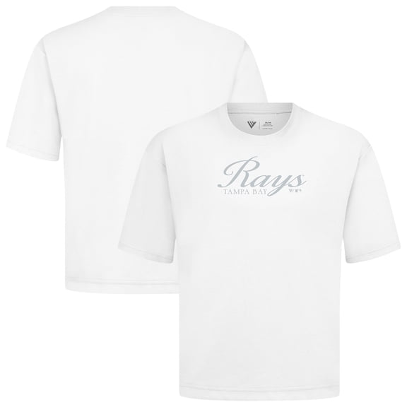 Men's Levelwear White Tampa Bay Rays Ethereal Oversized Luxe Signature Knit T-Shirt
