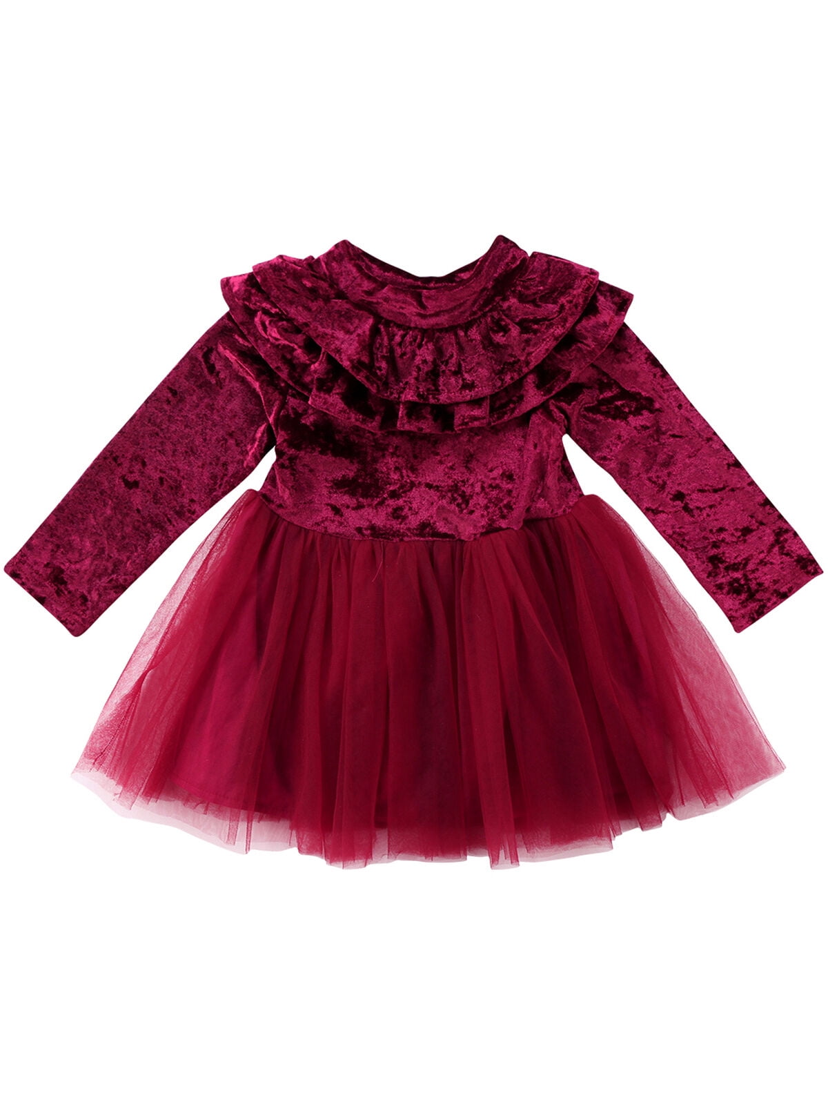 velvet ruffle dress