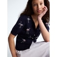thumbnail image 5 of Free Assembly Women's and Women's Plus Beaded Cardigan Sweater with Short Puff Sleeves, Lightweight, Sizes XS-4X, 5 of 6