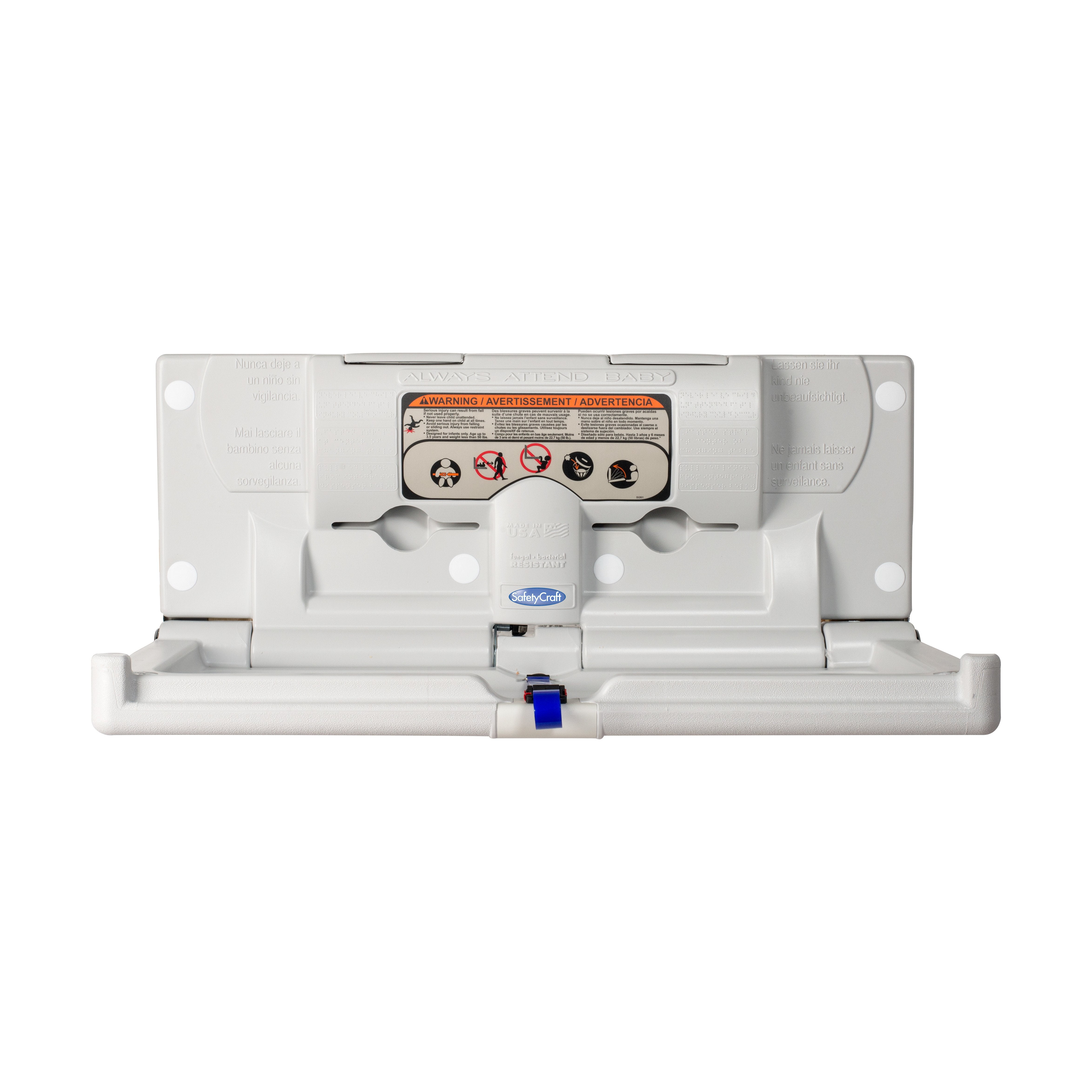 SafetyCraft Horizontal Wall-Mounted Baby Changing Station, Light Gray (100-EH-SC)