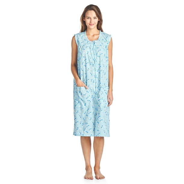 Casual Nights Casual Nights Women's Zip Up Sleeveless Duster Robe