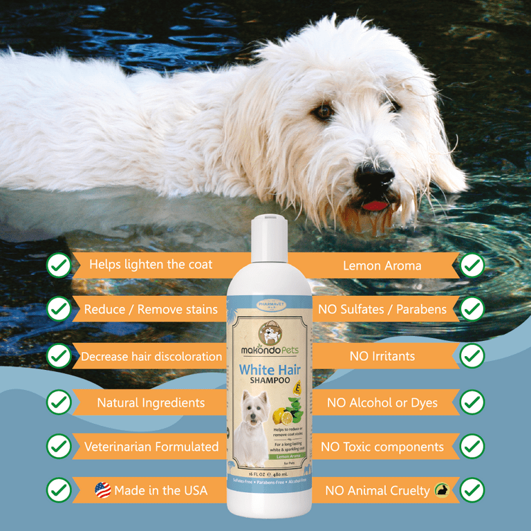 Dog Whitening Shampoo for Dogs with White Light Colored Hair