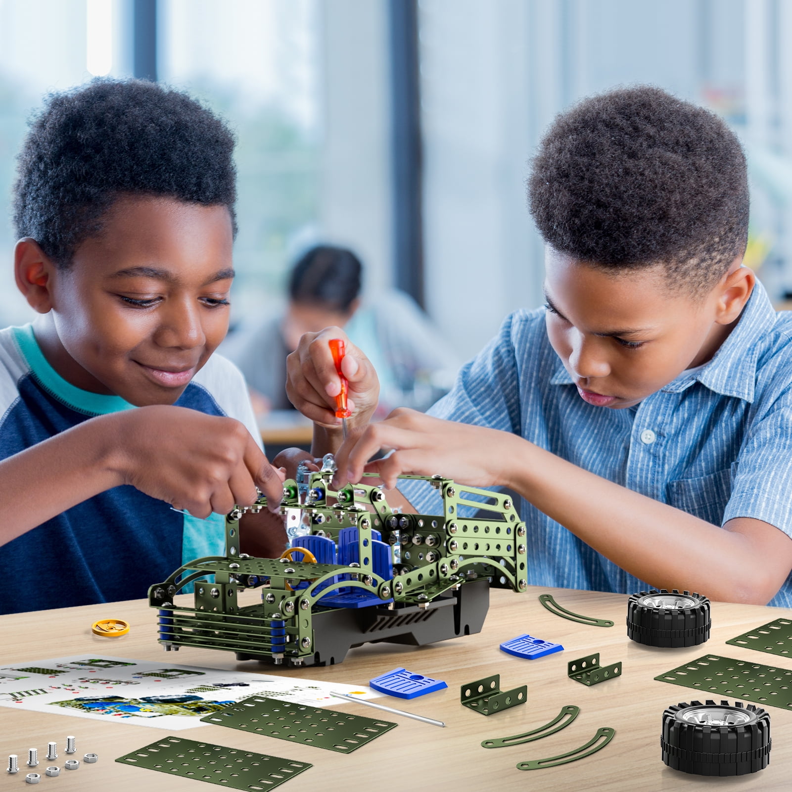 KukuFun Assembly Model Car Building Kits Toys for Kids Boys Ages 8-12 Years Old, Kids Stem Project Building Toys Model Truck Set