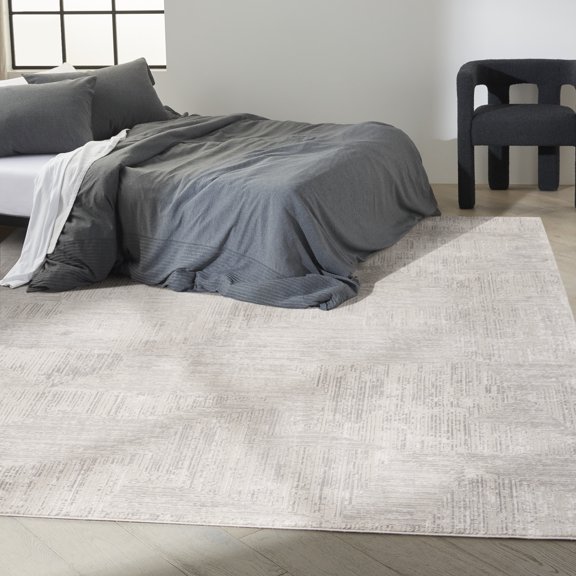 Nourison CK024 Irradiant Abstract Silver 7'10" x 9'10" Area Rug (8x10)