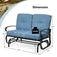 thumbnail image 2 of Gymax Patio Swing Glider Chair Rocking Loveseat Bench for 2 Persons w/ Blue Cushions, 2 of 10