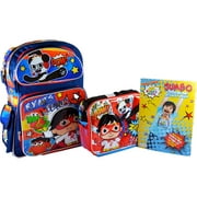 Ryans World 3-D Print School Backpack 16" with Matching Lunch Bag and 80-Page Jumbo Coloring and Activity Book | Ryans World Backpack | Ryans World Panda