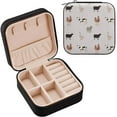 thumbnail image 2 of Coolnut Farm Animals Jewelry Box Portable PU Leather Jewelry Mini Case with Removable Tray Display Earrings Bracelets Rings Necklaces for Women Women Gifts, 2 of 7