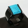 thumbnail image 3 of Anillo de Acero de titanio Minnieouse Rectangular Joyería artificial Acero Moda Dedo Onyxes Personalidad Lujo, 3 of 6