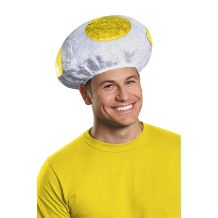 Super Mario Bros Yellow Mushroom Adult Costume Hat