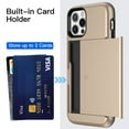 thumbnail image 3 of JETech Wallet Case for iPhone 12 Pro Max 6.7-Inch with Card Holder, Dual Layer Shockproof Protective Phone Cover, Sliding Hidden Slot (Gold), 3 of 7