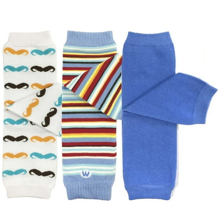 

Wrapables® Baby 3-Pair Leg Warmers Moustache Mania