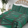 thumbnail image 3 of Ambesonne Emoji Fitted & Top Sheet Set with Shams, Modern Triangular Details, Jade Green and Charcoal Grey, 3 of 5