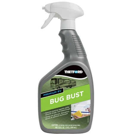 Premium RV Bug Bust - Sun-Baked Bugs Cleaner, Safe On RVs / Cars / Boats / Motorcycles - 32 oz - Thetford