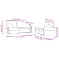 thumbnail image 4 of vidaXL 2 Piece Sofa Set with Pillows Dark Grey Velvet, 4 of 5