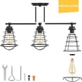 thumbnail image 5 of 3-Light Industrial Vanity Light Metal Cage Wall Sconce Bathroom Lighting, 5 of 9