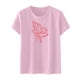 thumbnail image 1 of Moda casual mujer manga corta impresa damas manga corta cuello redondo blusas tops camiseta Pompotops hfajkhk137591, 1 of 4