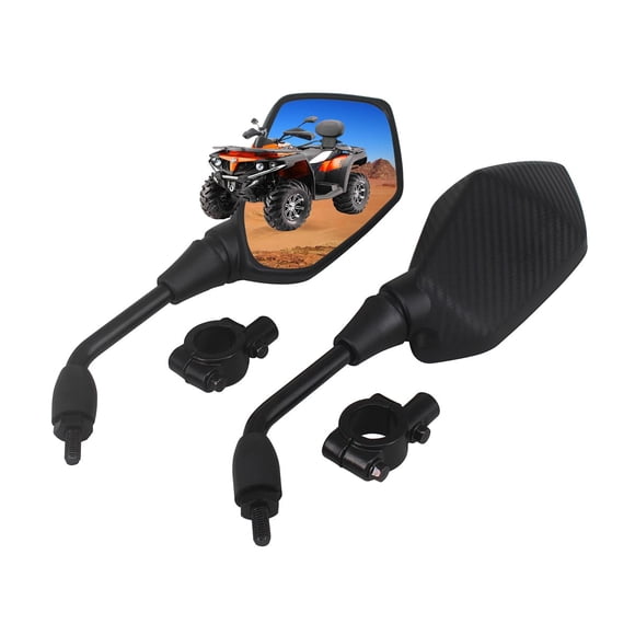 HKOO Espejo retrovisor convexo universal para motocicleta Hawk-eye, con abrazadera de montaje en barra con perno de 10 mm, compatible con Cruiser Suzuki Honda Victory y más