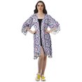 thumbnail image 3 of Moomaya Moss Georgette Printed Shrug Beach Cloth 3/4 Sleeve Cardigans For Women, 3 of 6