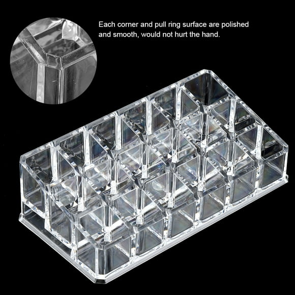 Caja De Almacenamiento De Cosméticos Con 18 Mini Gabinetes De Rejilla, Organizador De Maquillaje Acrílico Transparente Portátil, Para Lápiz Labial, Aretes, Esmalte De Uñas,