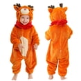 thumbnail image 3 of MICHLEY Navidad alce mamelucos de bebé invierno con capucha franela niño ropa infantil monos mono traje para niños, 3 of 5