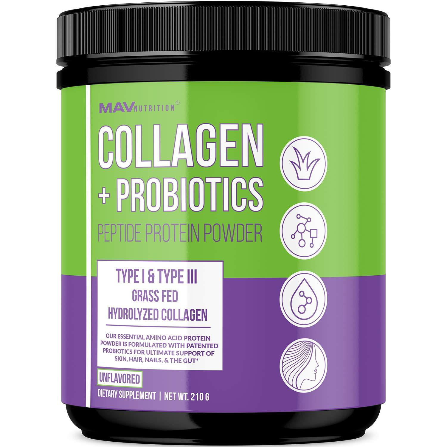 MAV Nutrition Collagen + Probiotics Peptide Protein Powder ...