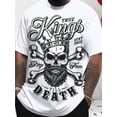 thumbnail image 1 of Camiseta de manga corta con estampado de calavera para hombre, talla grande, cuello redondo, diseño moderno y completo para hombres altos, ideal para deportes al aire libre y ocio, talla grande., 1 of 5
