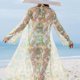 thumbnail image 3 of WILLBEST Traje de Baño de 3 Piezas para Mujer, Traje de Baño Bohemio de Manga Larga para Playa, 3 of 6