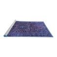 thumbnail image 2 of Ahgly Company Machine Washable Indoor Square Medallion Blue Traditional Area Rugs, 6' Square, 2 of 4