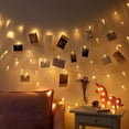 thumbnail image 3 of Morttic LED Photo Clip Copper String Lights Starry Fairy Warm White Lights Battery Powered for Hang Pictures Cards Bedroom Wall Decorations Christmas Patio Halloween Thanksgiving Wedding Party Decor, 3 of 7