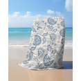 thumbnail image 4 of Blue Paisley Beach Towels Oversized Super Absorbent, Vintage Boho Flower Botanical Leaf Branch Lightweight Bath Towel Quick Dry Sets For Bathroom/Pool/Rv Camping/Beach Play/Gym Room/Picnic 31"x62", 4 of 8
