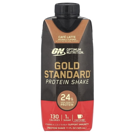 OPTIMUM NUTRITION GOLD STANDARD® PROTEIN SHAKE, CAFE LATTE, 4 CARTONS, 11 FL OZ (325 ML) EACH