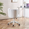 thumbnail image 3 of Modern Home Office Chair, Fluffy Fuzzy Comfortable Makeup Vanity Chair, Swivel Desk Chair Height Adjustable Dressing Chair for Bedroom Living Room, 3 of 5