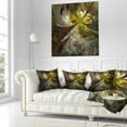 thumbnail image 3 of Designart Symmetrical Gold White Fractal Flower - Floral Throw Pillow - 18x18, 3 of 5
