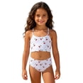 thumbnail image 5 of Tfken Summer Girls Cute Swimsuit Set Outfits Beach Swim 2 Piece Bikini Vest With Swimming Trunks Set Swimwear Quick-Dry Children Soft Bathing Suits Size 4-5 Years White, 5 of 9