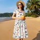thumbnail image 4 of Disketp Watercolor Floral para Vestido de Manga Corta para Mujeres, Vestidos de Verano para Mujeres, Casual y Holgado para la Playa, 4 of 6