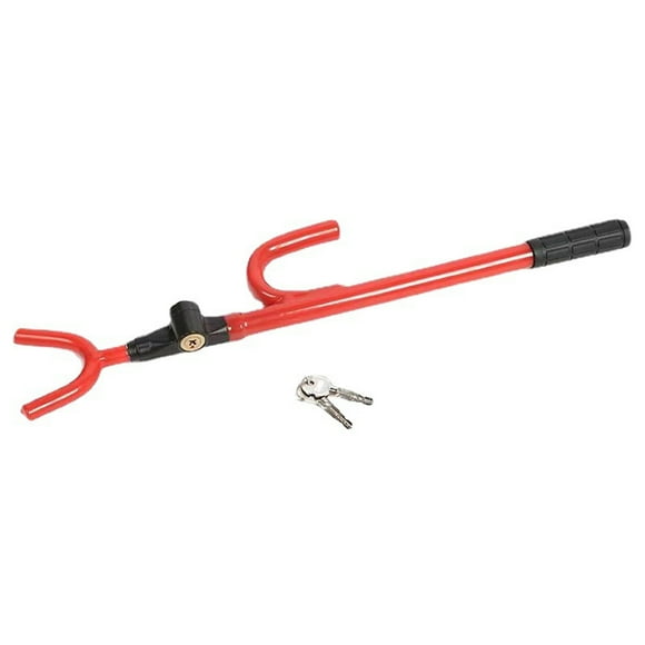 Car Steering Wheel Lock Anti-Theft Device Heavy Duty Premium Steel Car Lock with Adjustable Length Fit Anti-sawing Anti-shearing with 2 Keys for Car Truck Van and SUV