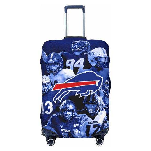 Buffalo Travel Luggage Cover, Football Team Themed Stretch Luggage Cover, Scratch-Resistant Travel Essential, Fits 19-31 Inch Luggage, Luggage Not Included