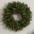 thumbnail image 5 of Nearly Natural Green 30" Lighted Pine Holiday Wreath Berries and Pinecones, 5 of 6