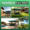 thumbnail image 6 of Replacement Canopy for Outdoor Swing - 75" x 52" / 1.90m x 1.32m 2 Seat Bench Glider Swings Shade Fabric UV Weather Waterproof for Outdoor Garden Patio Yard Park Porch Seat Furniture, Green, 6 of 8