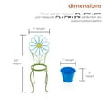 thumbnail image 4 of Alpine Corporation 9" x 24" Iron Flower Planter Stand with 7" Pot, Blue/Green, 4 of 16