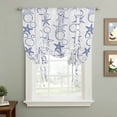 thumbnail image 2 of Navy Blue Coastal Balloon Curtains 63 Inch Length for Living Room/Bedroom, Starfish Nautical Ocean Sea Wooden Rod Pocket Privacy Door Curtains Decorative Tie Up Shade for Window 52"x63", 2 of 8
