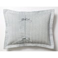 thumbnail image 4 of Melange Home Toile and Bamboo Stripes Reversible Cotton Quilt Set Navy Full - Queen 3 Piece, 4 of 5