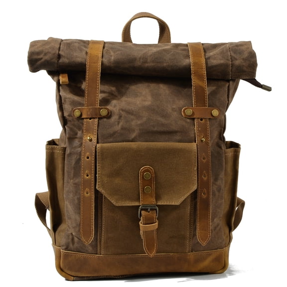 Retro contrast color waterproof rucksack,Green